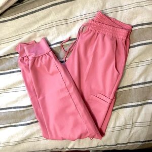 White Cross Pink Jogger Scrubs